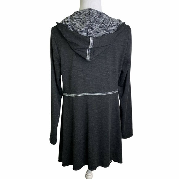 Max Studio Space Dye Open Front Hooded Cardigan - Picture 8 of 10